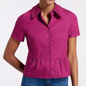 ModCloth Such Sweetness Peplum Top Fuschia XL NWOT